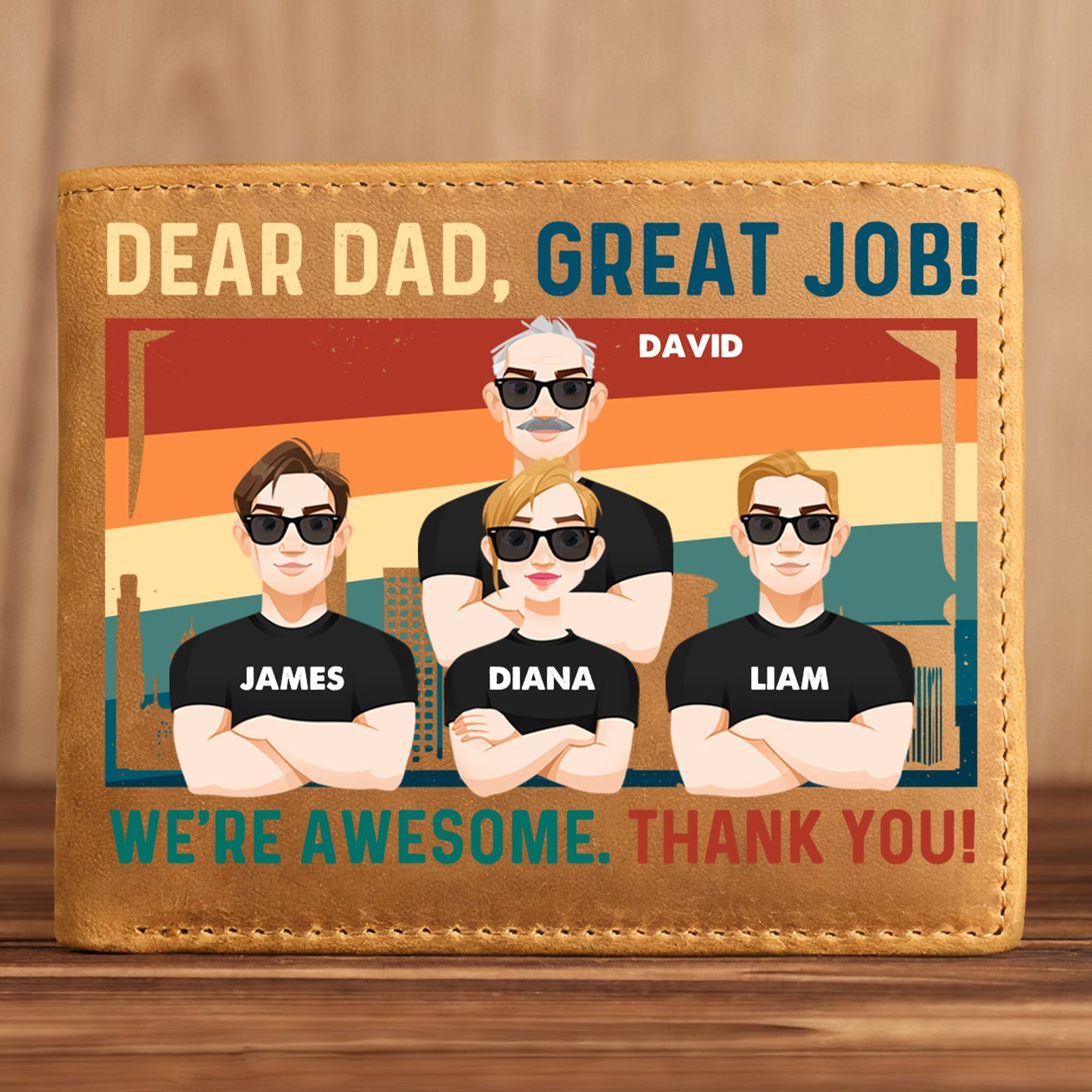 Dear Dad, Great Job We're Awesome - Personalized Leather Wallet