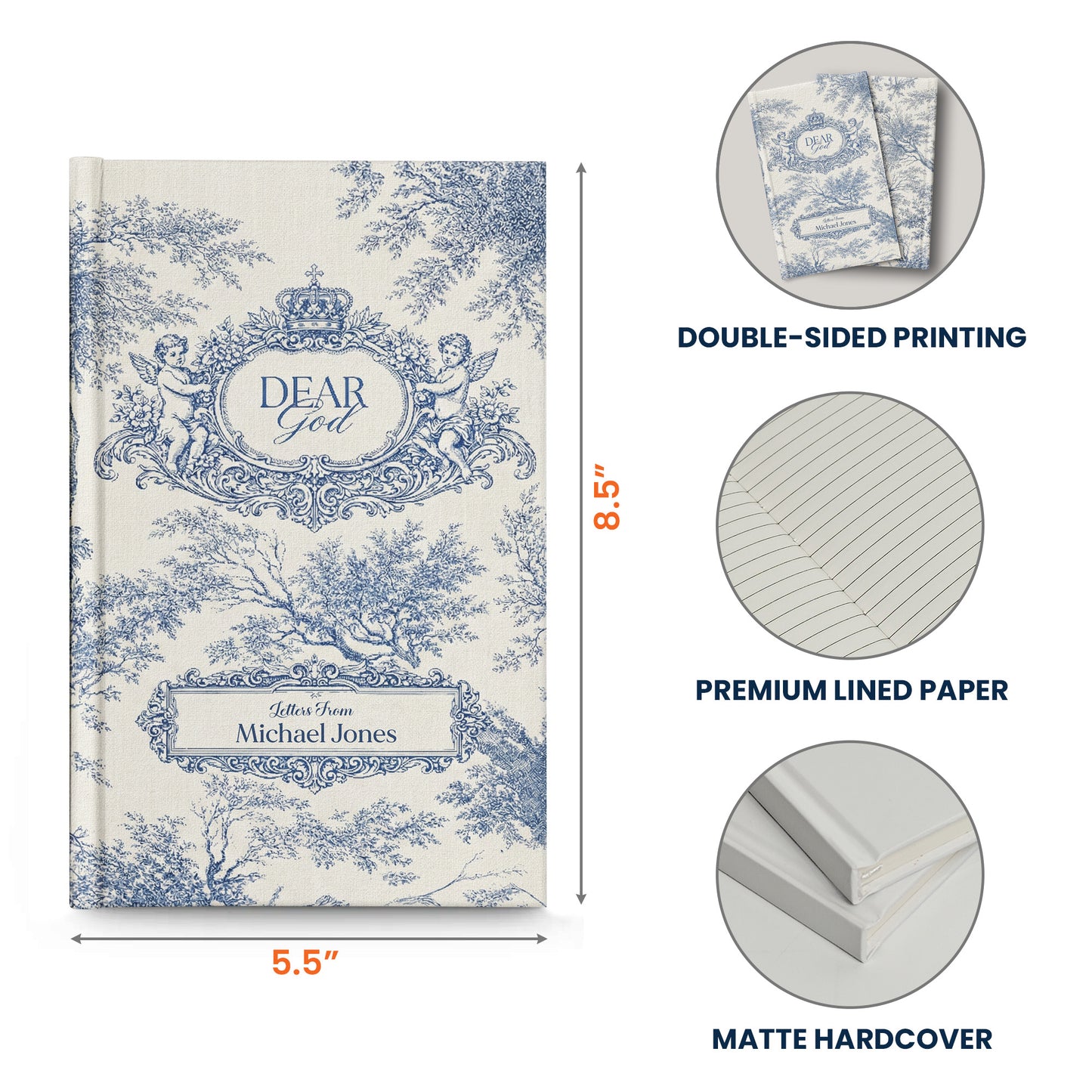Dear God Letters From - Sermon Notes Faith Gift - Personalized Hardcover Journal