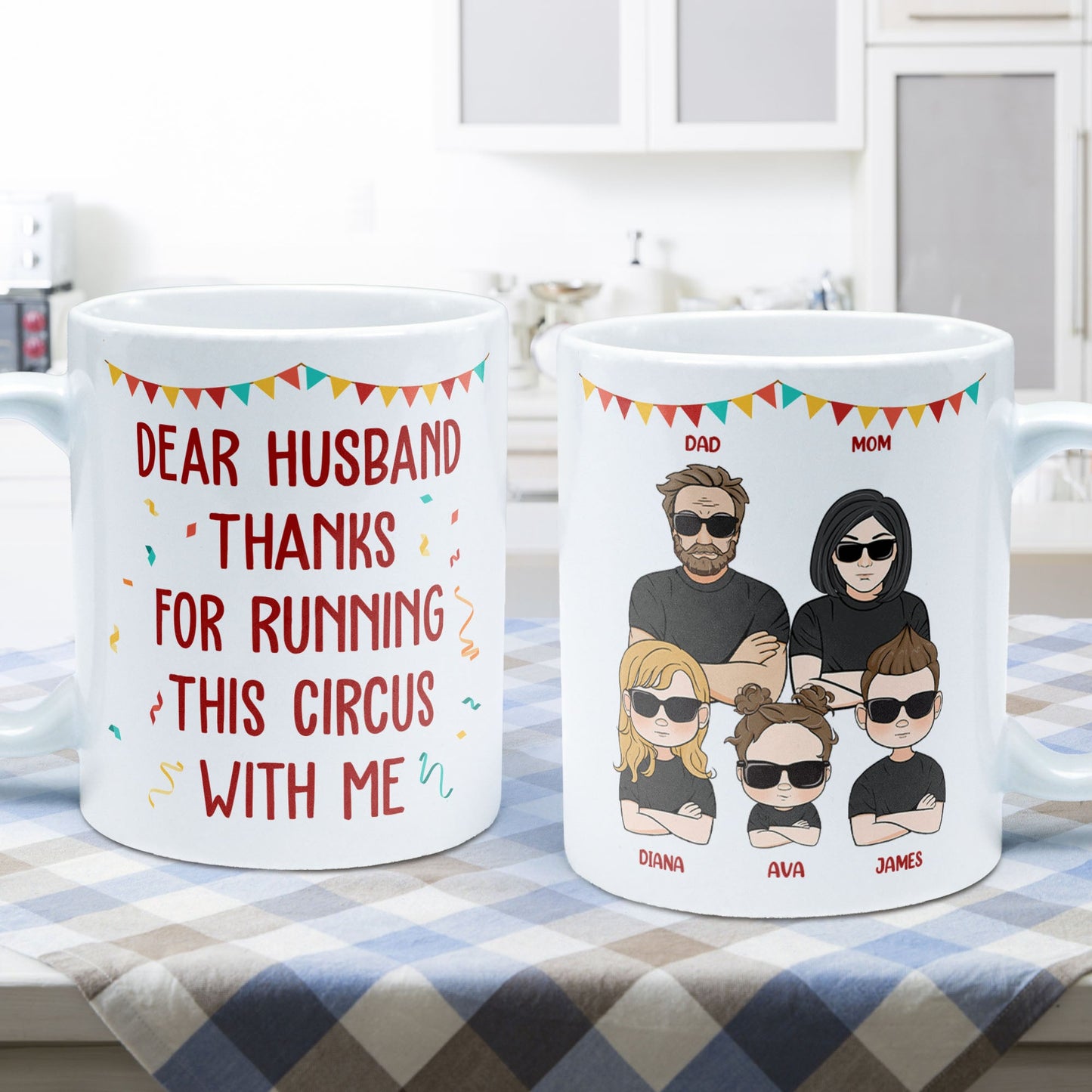 Dear Husband, Thanks For Running This Circus With Me - Personalized Mug