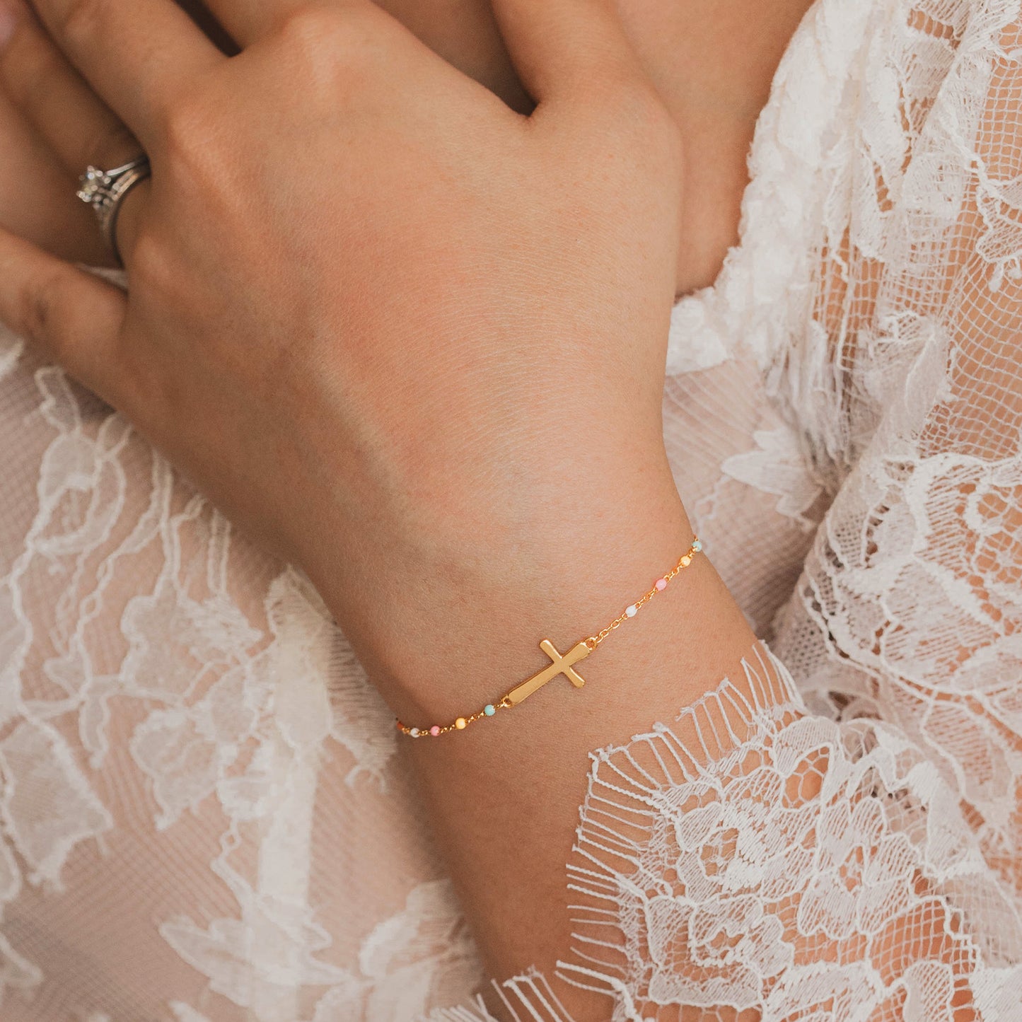 Dear Lord Bless This Beautiful Girl Protect Her - Cross Bracelet With Custom Card