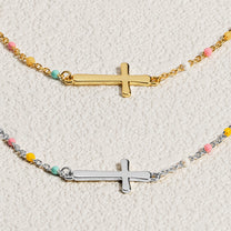 Dear Lord Bless This Beautiful Girl Protect Her - Cross Bracelet With Custom Card