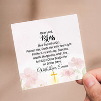 Dear Lord Bless This Beautiful Girl Protect Her - Cross Bracelet With Custom Card