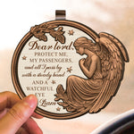 Dear Lord Protect Me And All I Pass By - Personalized Wooden Car Visor Clip