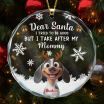 Dear Santa Christmas Pet - Personalized Glass Ornament