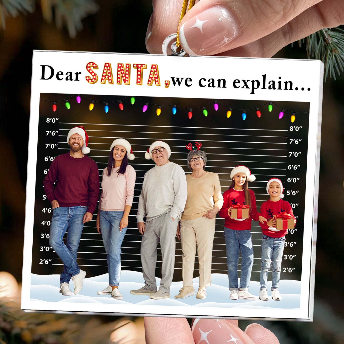 Dear Santa, We Can Explain, Funny Custom Photo For Family, Kids, Friends - Personalized Acrylic Photo Ornament