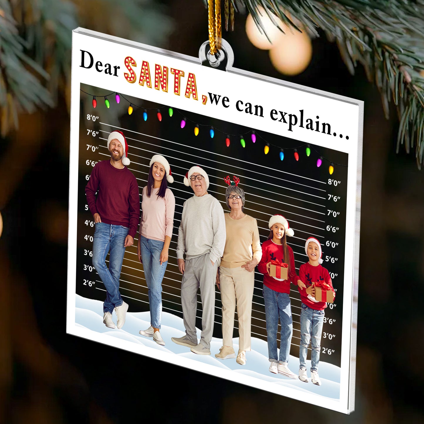 Dear Santa, We Can Explain, Funny Custom Photo For Family, Kids, Friends - Personalized Acrylic Photo Ornament