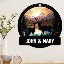 Deer Couple Hunting Couple Gift Home Sign - Personalized Metal Sign