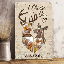 Deer Couple I Choose You - Personalized Photo Wrapped Canvas