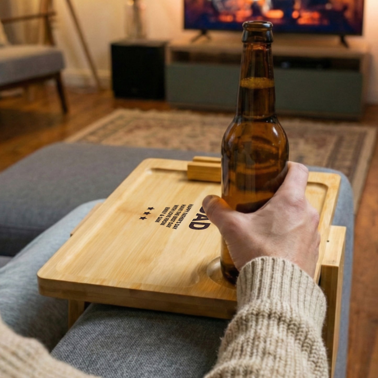 Deserved-For-Dad-DaddyPapa-Personalized-Wooden-Couch-Arm-Table-3