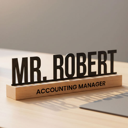 Desk Name Plate For Teacher, Principal, Executive, Custom Company Office Gifts - Personalized Metal Desk Name Plate