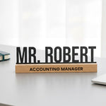 Desk Name Plate For Teacher, Principal, Executive, Custom Company Office Gifts - Personalized Metal Desk Name Plate