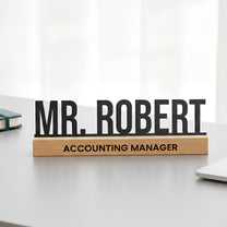 Desk Name Plate For Teacher, Principal, Executive, Custom Company Office Gifts - Personalized Metal Desk Name Plate