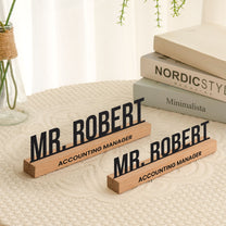 Desk Name Plate For Teacher, Principal, Executive, Custom Company Office Gifts - Personalized Metal Desk Name Plate
