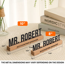 Desk Name Plate For Teacher, Principal, Executive, Custom Company Office Gifts - Personalized Metal Desk Name Plate