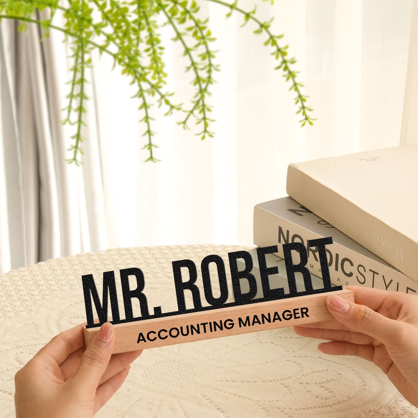 Desk Name Plate For Teacher, Principal, Executive, Custom Company Office Gifts - Personalized Metal Desk Name Plate