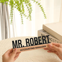 Desk Name Plate For Teacher, Principal, Executive, Custom Company Office Gifts - Personalized Metal Desk Name Plate