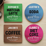 Diet Coke Coaster Funny Desk Decor Exchange Gift For Friends, Coworkers - Personalized Ceramic Coaster