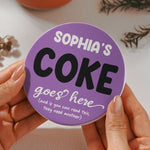 Diet Coke Coaster Funny Desk Decor Exchange Gift For Friends, Coworkers - Personalized Ceramic Coaster