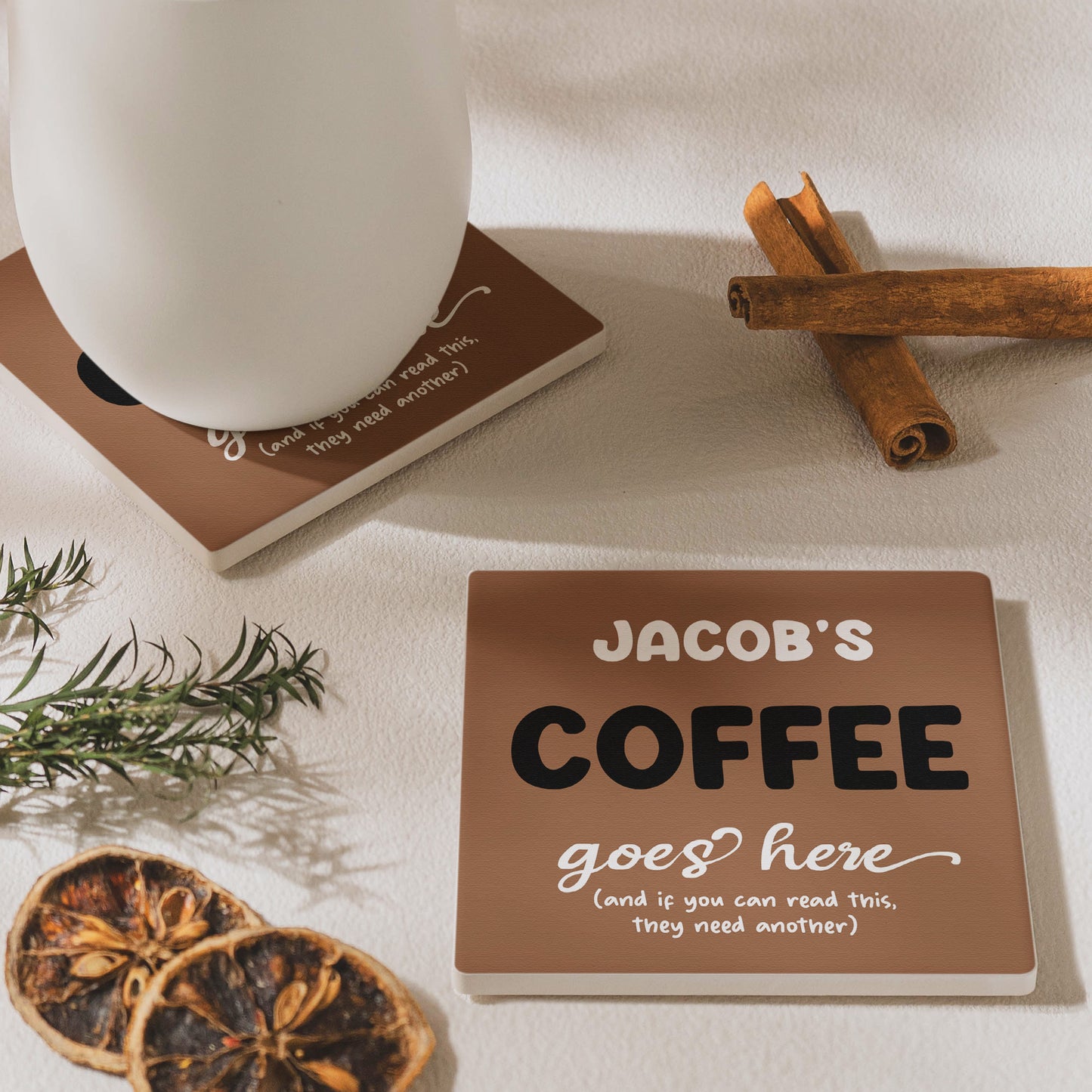 Diet Coke Coaster Funny Desk Decor Exchange Gift For Friends, Coworkers - Personalized Ceramic Coaster