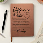 Difference Maker - Personalized Leather Journal