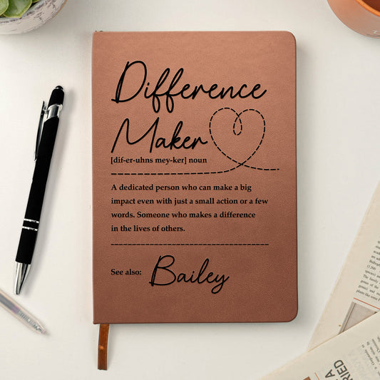 Difference Maker - Personalized Leather Journal