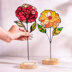 Different Flowers From Same Garden - Custom Stained Glass Birth Flower Suncatcher