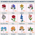 Different Flowers From Same Garden - Custom Stained Glass Birth Flower Suncatcher