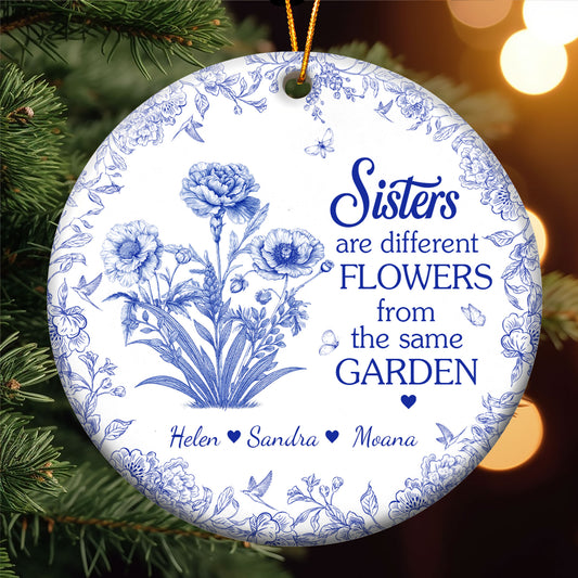 Different Flowers From Same Garden - Personalized Ceramic Ornament