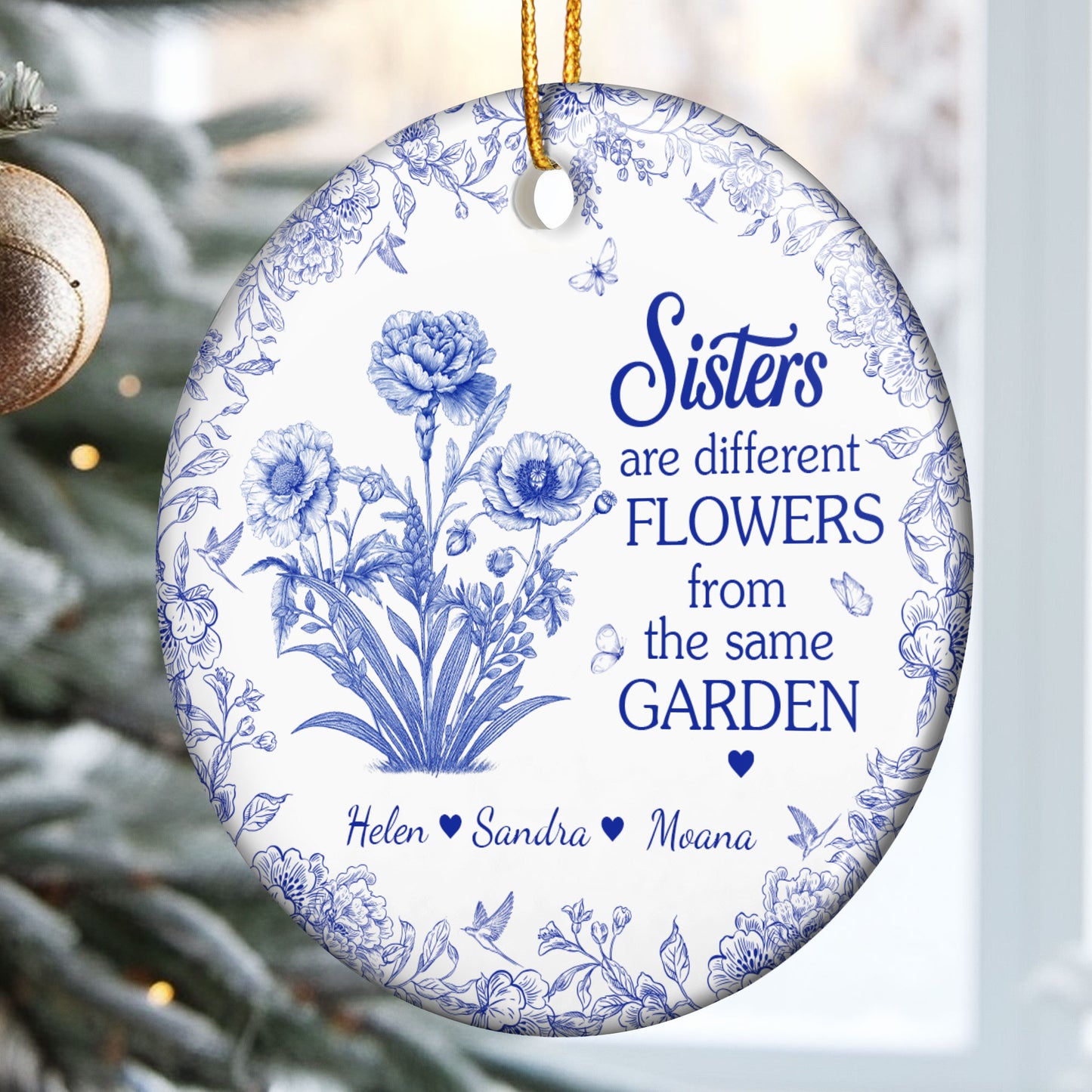 Different Flowers From Same Garden - Personalized Ceramic Ornament