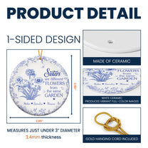 Different Flowers From Same Garden - Personalized Ceramic Ornament