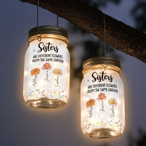Different Flowers From Same Garden - Personalized Solar Mason Jar Light