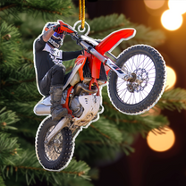 Dirt Bike Christmas Ornaments Motocross Lover - Personalized Acrylic Photo Ornament