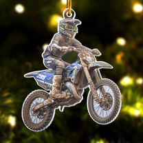 Dirt Bike Christmas Ornaments Motocross Lover - Personalized Acrylic Photo Ornament