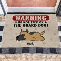 Do Not Step On Guard Dog - Personalized Doormat