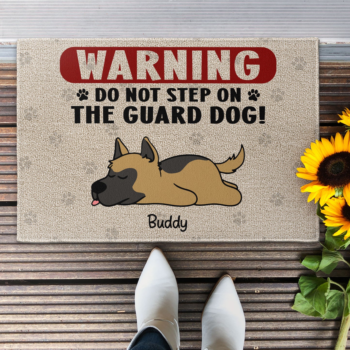 Do Not Step On Guard Dog - Personalized Doormat