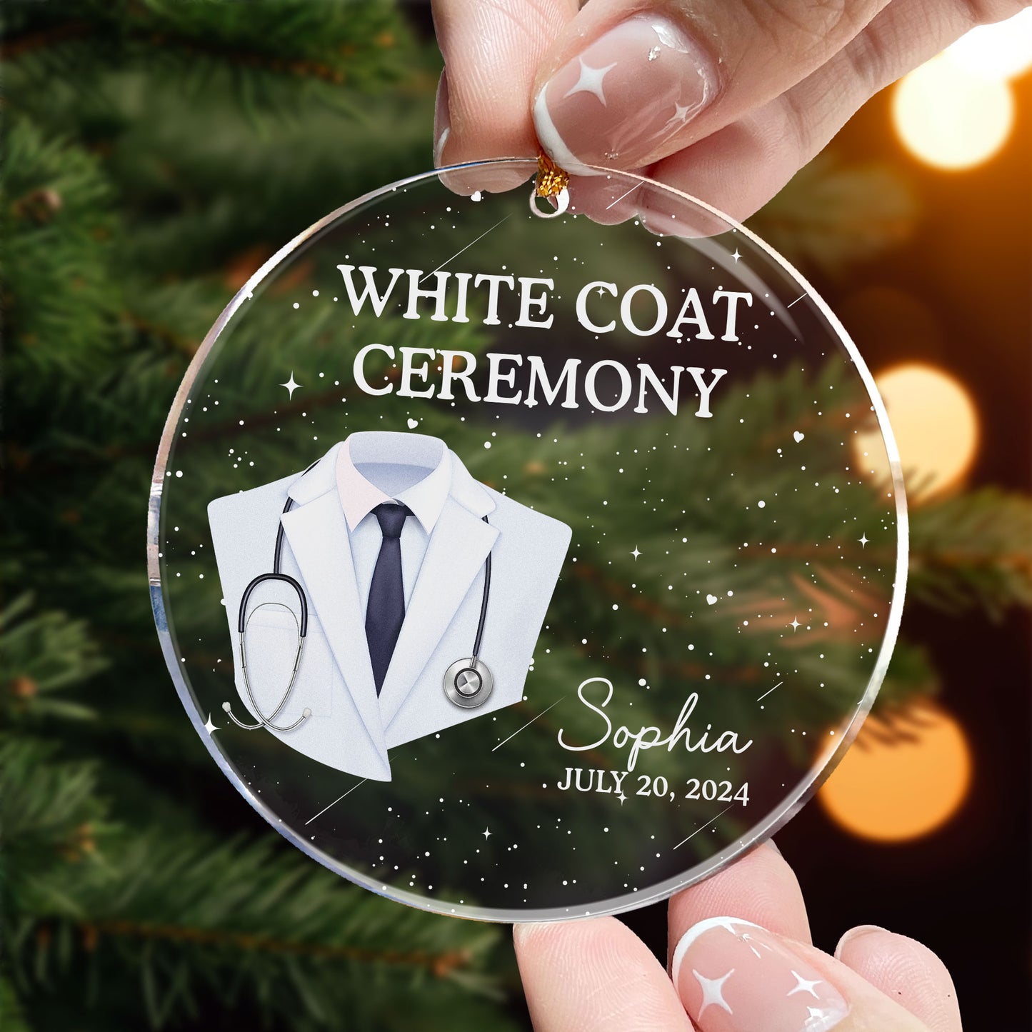 Doctor Christmas Ornament - White Coat Ceremony - Personalized Acrylic Ornament