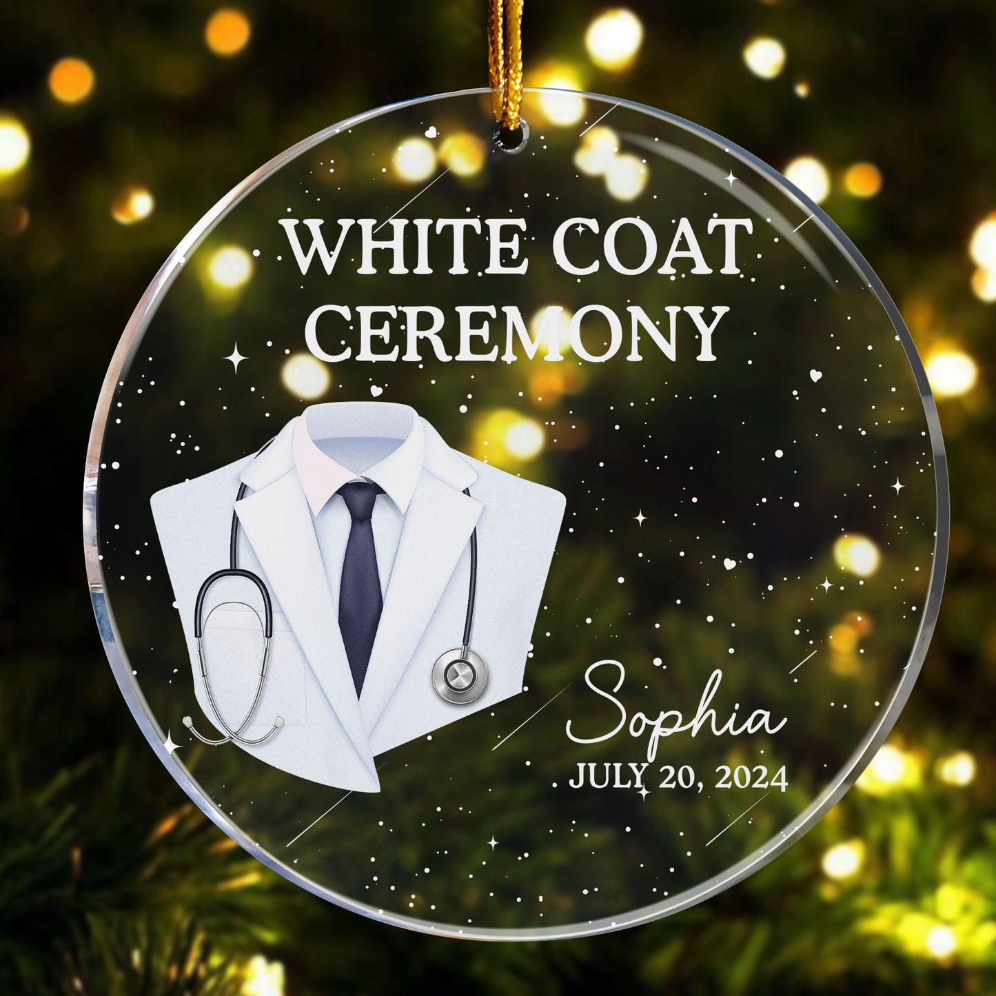 Doctor Christmas Ornament - White Coat Ceremony - Personalized Acrylic Ornament