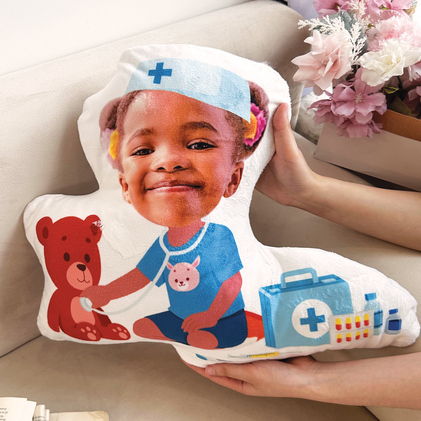 Doctor Nurse Kids Dream Jobs Sons Daughters - Personalized Photo Custom Shaped Pillow