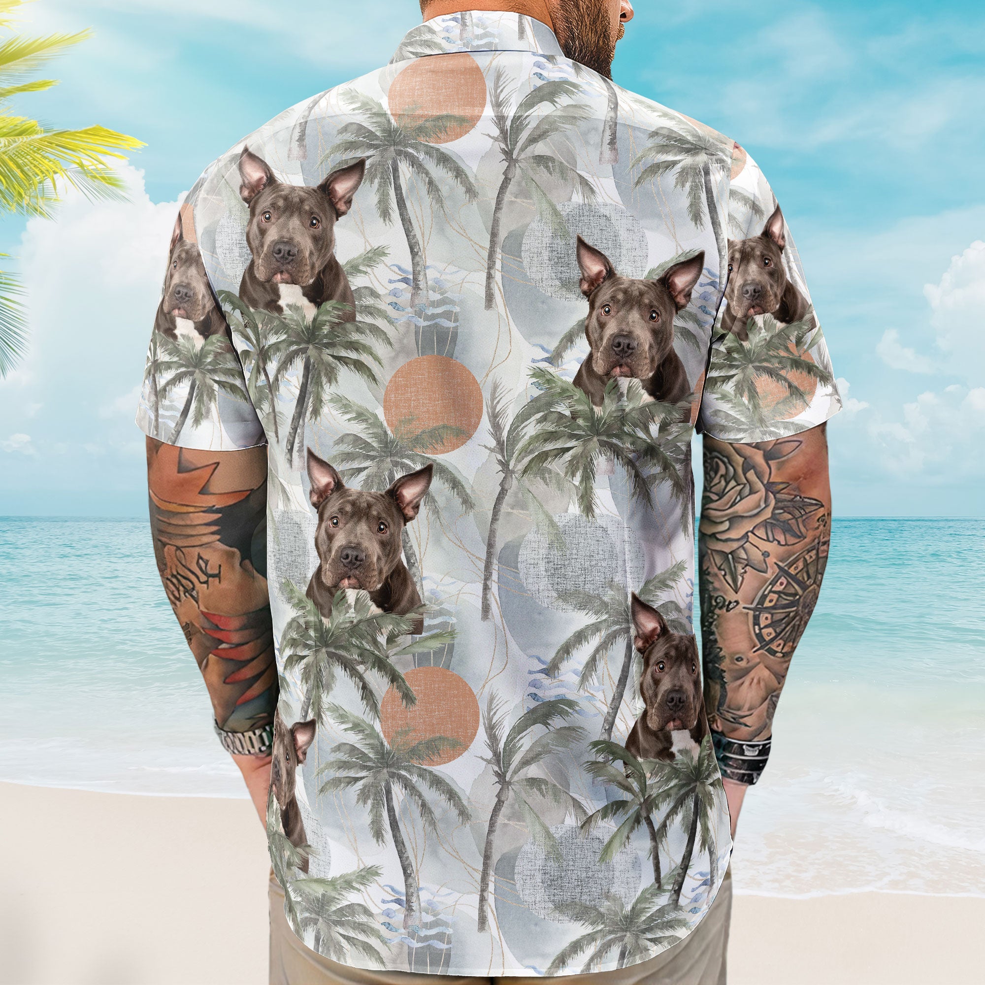 Dog Cat Tropical Style - Personalized Photo Hawaiian Shirt