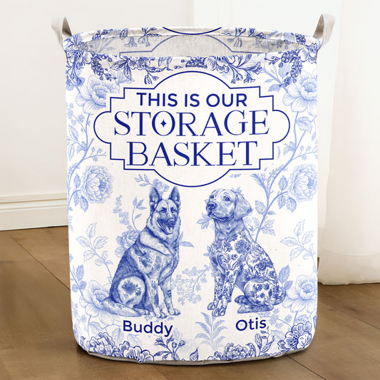 Dog Custom Breeds Floral Toile De Jouy French - Personalized Laundry Storage Basket