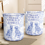 Dog Custom Breeds Floral Toile De Jouy French - Personalized Laundry Storage Basket