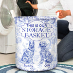 Dog Custom Breeds Floral Toile De Jouy French - Personalized Laundry Storage Basket