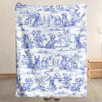 Dog Custom Breeds Toile De Jouy French Style - Personalized Blanket