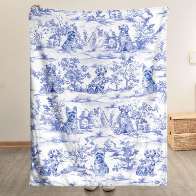 Dog Custom Breeds Toile De Jouy French Style - Personalized Blanket