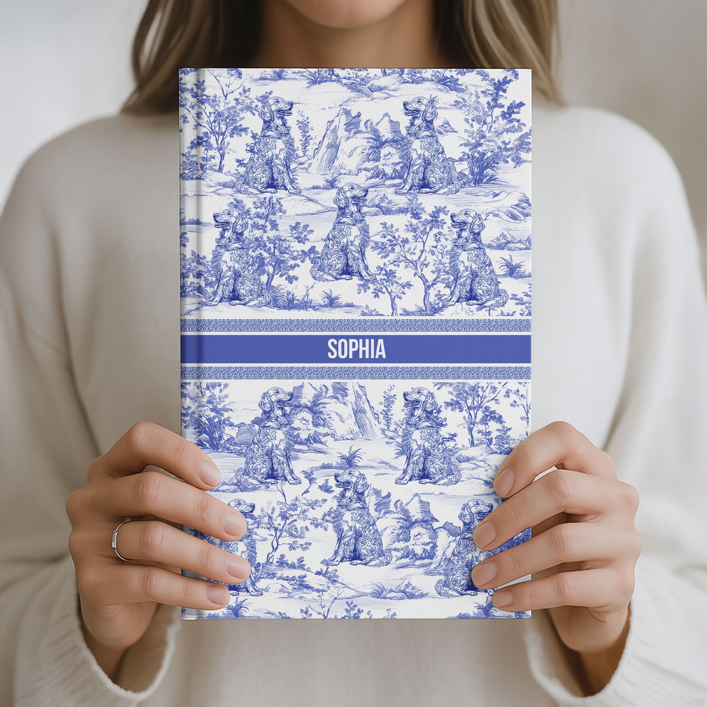 Dog Custom Breeds Toile De Jouy - Personalized Hardcover Journal