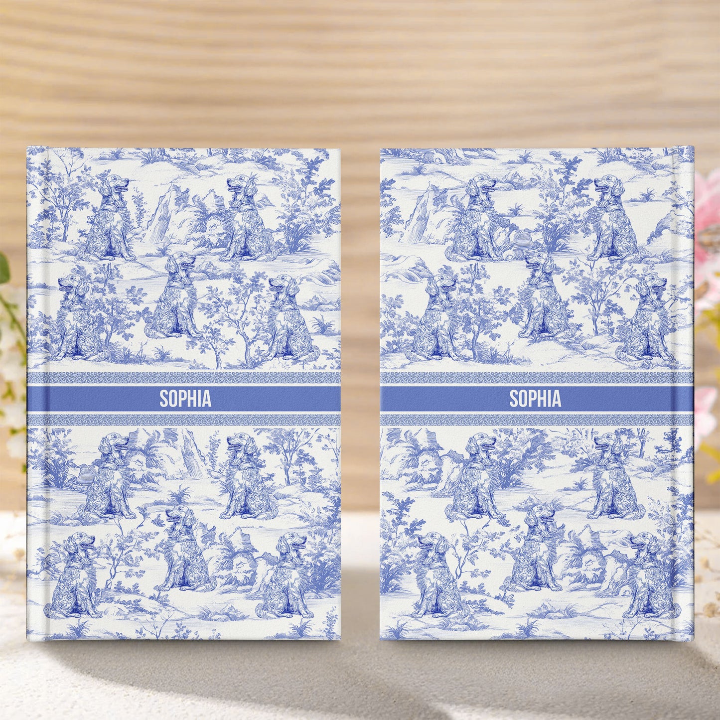 Dog Custom Breeds Toile De Jouy - Personalized Hardcover Journal