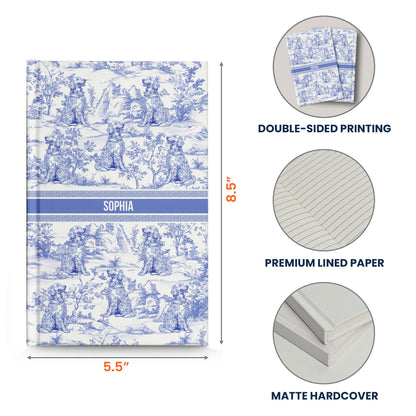 Dog Custom Breeds Toile De Jouy - Personalized Hardcover Journal