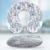 Dog Custom Breeds Toile De Jouy - Personalized U-Shaped Travel Neck Pillow