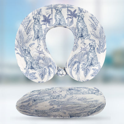 Dog Custom Breeds Toile De Jouy - Personalized U-Shaped Travel Neck Pillow