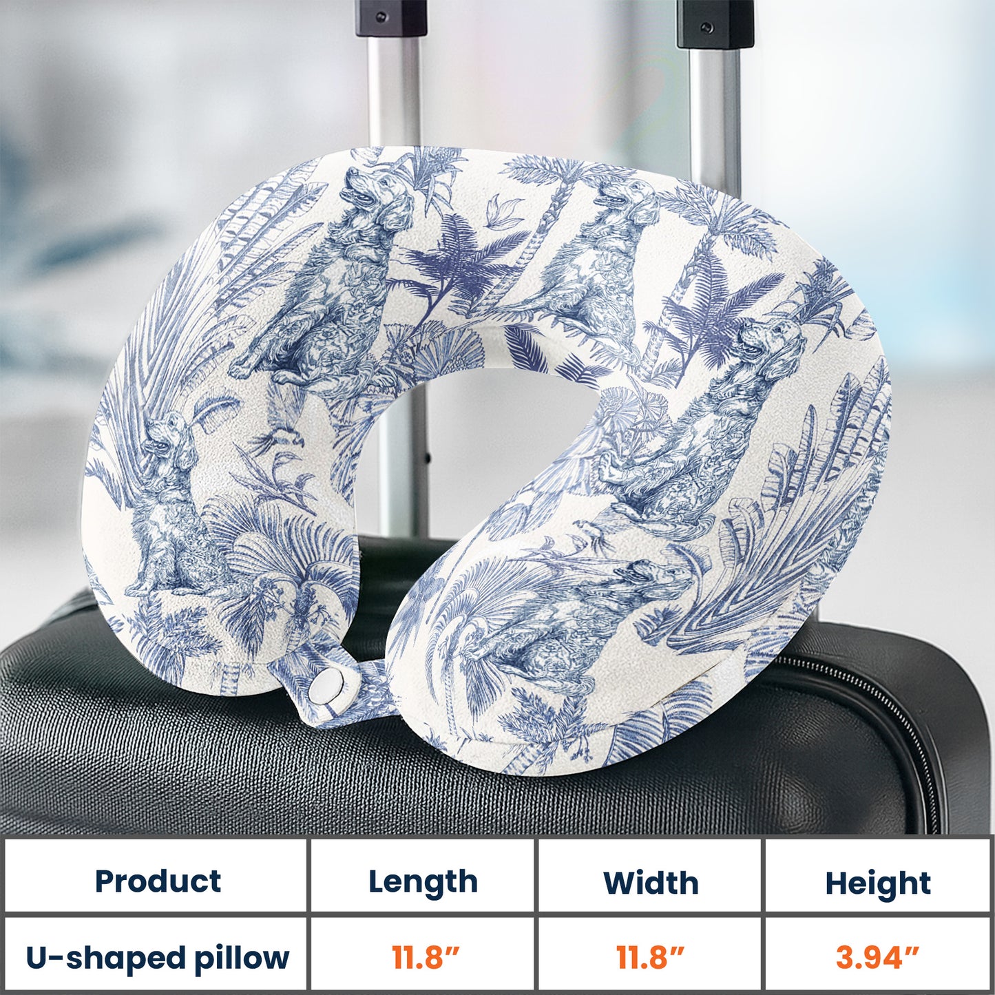 Dog Custom Breeds Toile De Jouy - Personalized U-Shaped Travel Neck Pillow